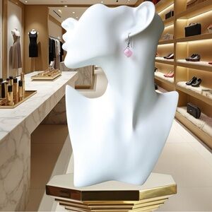 Pink Stud Earrings in White Jewelry